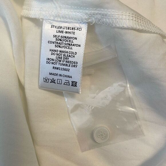 Lush Womens Colorblock Long Sleeve Button Down Shirt Lime Green White Small NWT - Picture 7 of 9